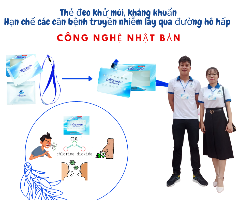 Thẻ đeo khử mùi đa năng công nghệ Nhật Bản CLODEWASH