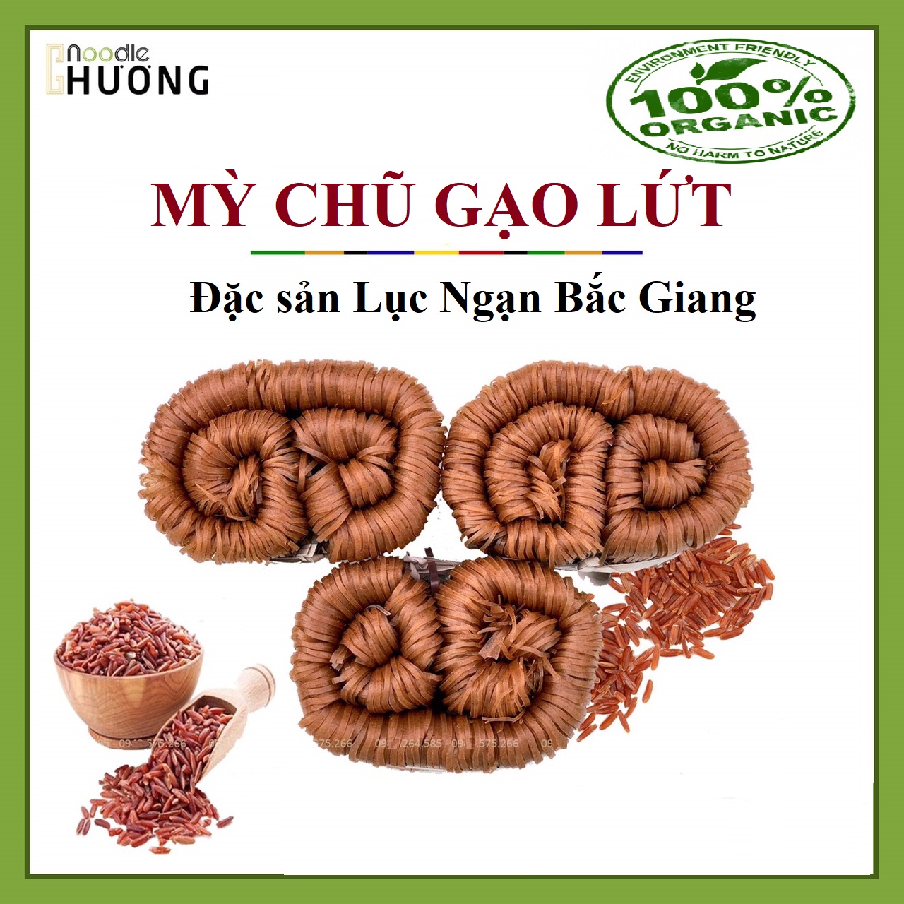 Mỳ chũ gạo lứt Thuận Hương Loại ngon Đặc Biệt , Đặc sản Lục ngạn Bắc Giang, sản xuất hoàn toàn tự nhiên từ gạo lứt huyết rồng, không phụ gia, chất bảo quản