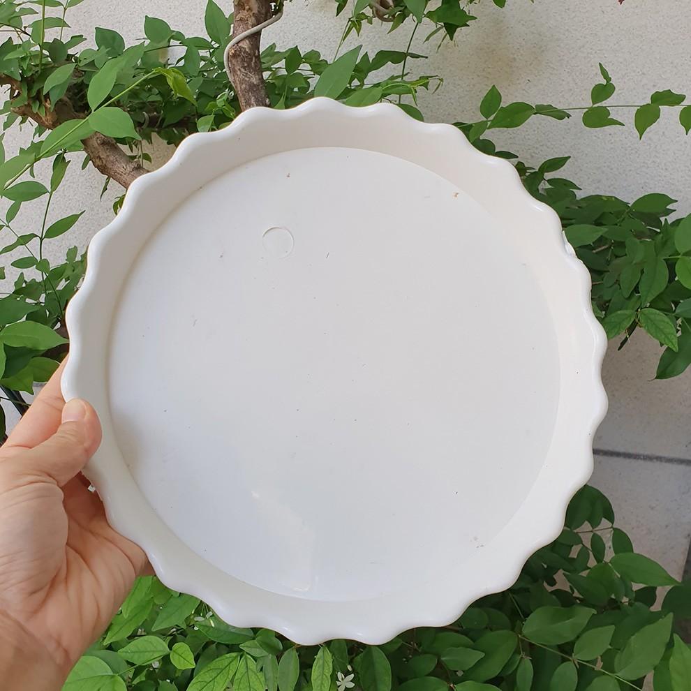 Lẻ 1 cái đĩa lót chậu hoa màu trắng