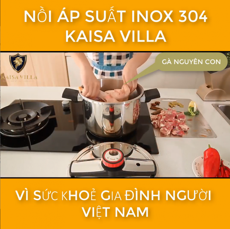 Nồi Áp Suất Inox KAISA VILLA KV-9440 Dung Tích 6L Nấu Bếp Gas, Bếp Từ, Bếp Hồng Ngoại - Hàng Chính Hãng
