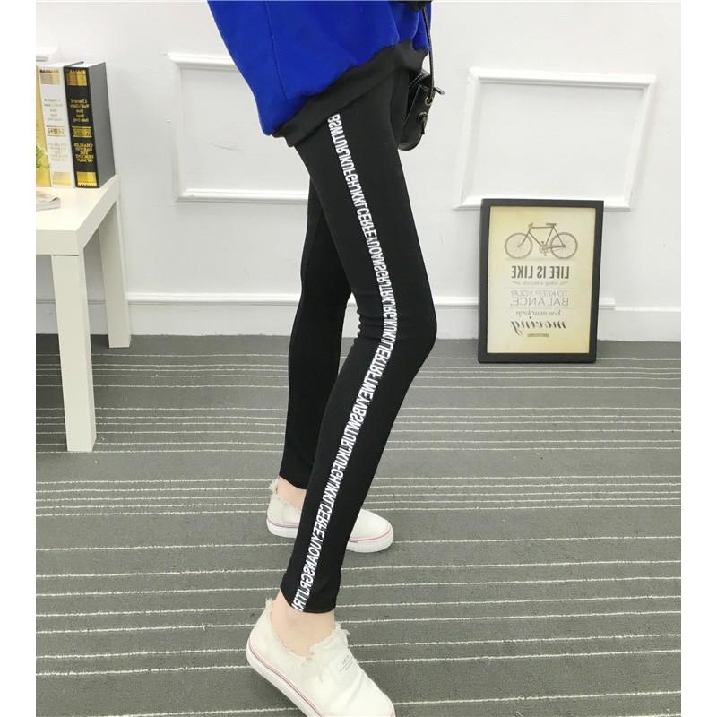 Quần legging phối chữ