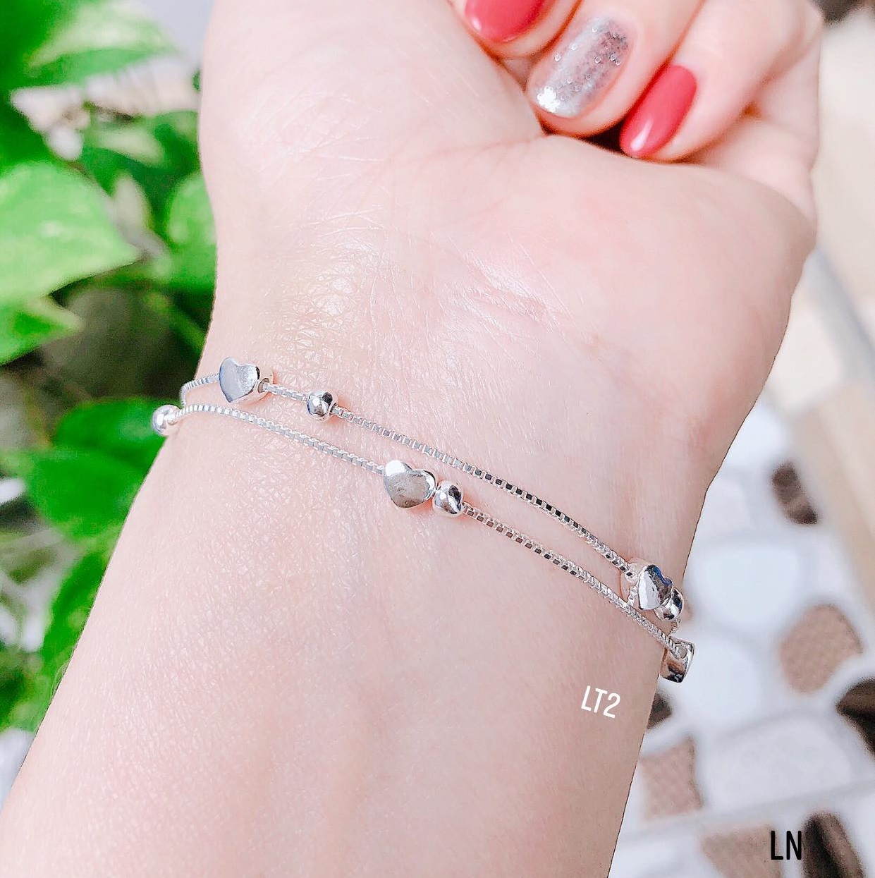 Lắc tay nữ thời trang chất liệu bạc Ý MS145b