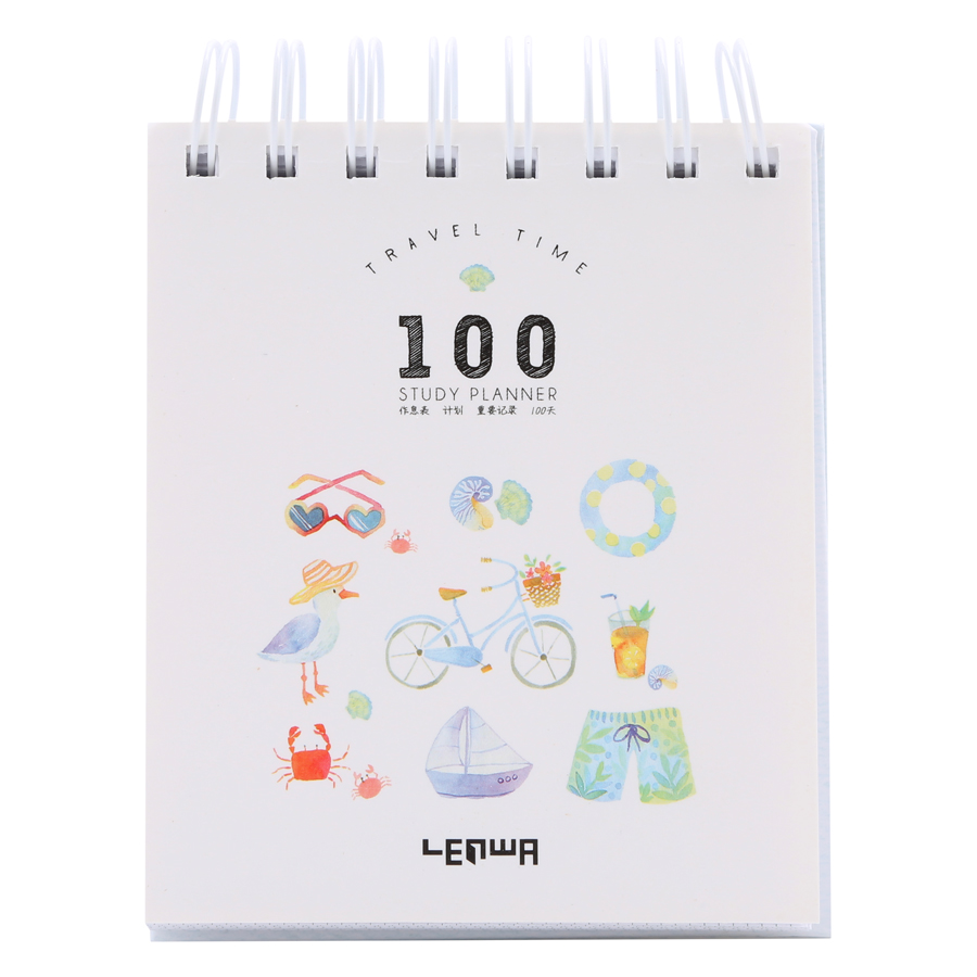 Sổ Kế Hoạch Lò Xo 100 Ngày - 100 Days Daily Planner Notebooks - Mùa Hạ (10.6 x 12.4 cm)