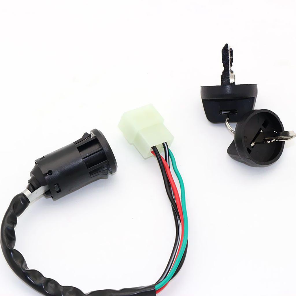 4 Wire Ignition Key Barrel Switch for ATV Quad   Bike 50-125cc