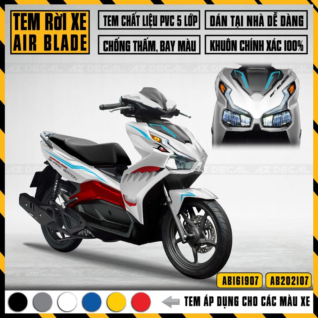 Tem Chế Cá Mập Dành Cho Xe Air Blade 2016 - 2021 | AB07 | Decal Rời Dán AB Cắt Khuôn Sẵn