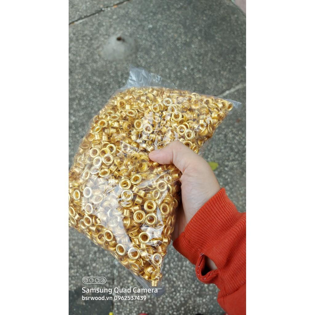 Khoen ore 5mm Khuy mắt cáo đóng bạt, bấm bạt, bấm túi giấy Bằng sắt XI MÀU VÀNG Túi 100 cái