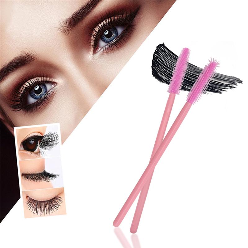 200 Cái/lốc Đầy Đủ Silicon Hồng Kẹp Mi Eyelash Bàn Chải Cho Cây Nối Mi Trang Điểm Mắt Lash Mascara Hoa Dây Applicator