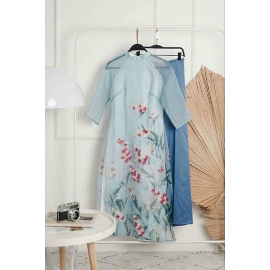 Áo dài tapta kết hoa thủ công đính kết cao cấp hàng may kĩ đẹp giá sỉ chuẩn thiết kế kèm ảnh thật 100₫