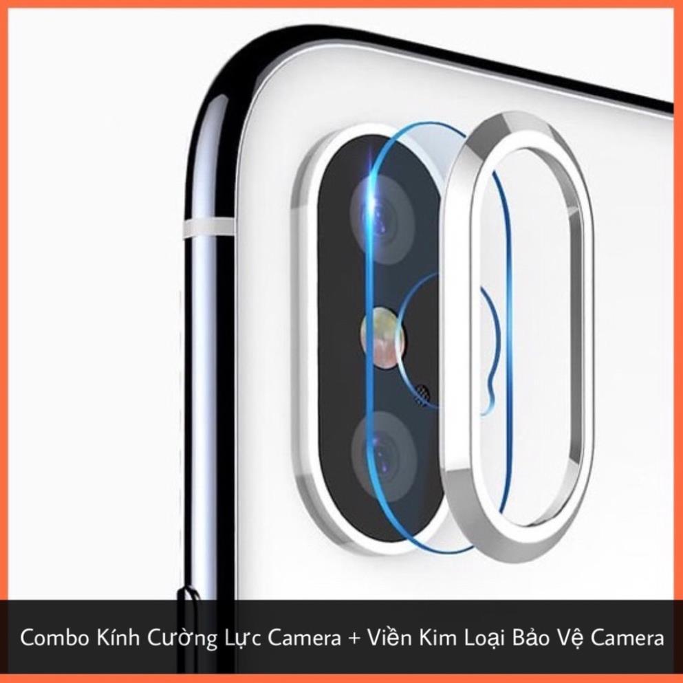 COMBO KÍNH CƯỜNG LỰC DẺO CAMERA + VIỀN KIM LOẠI BẢO VỆ CAMERA DÀNH CHO IPHONE 6/6S/6+/6S+ 7/8 7/8+ X XR XSMAX