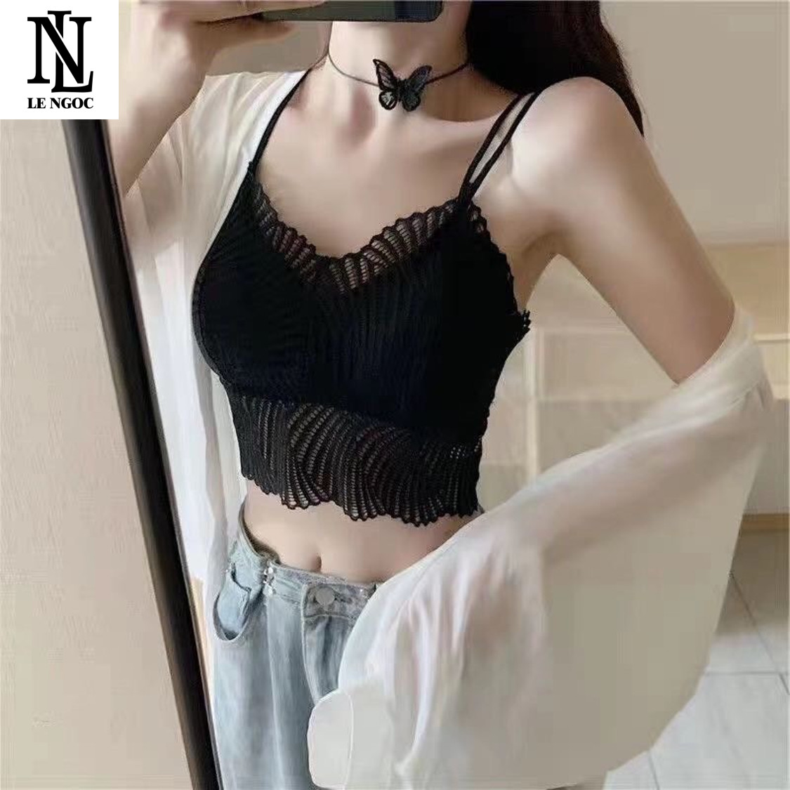 Áo Bra dệt lưng chéo cách điệu quyến rũ 2 dây thời trang cao cấp dành cho nũ- Lê Ngọc Fashion