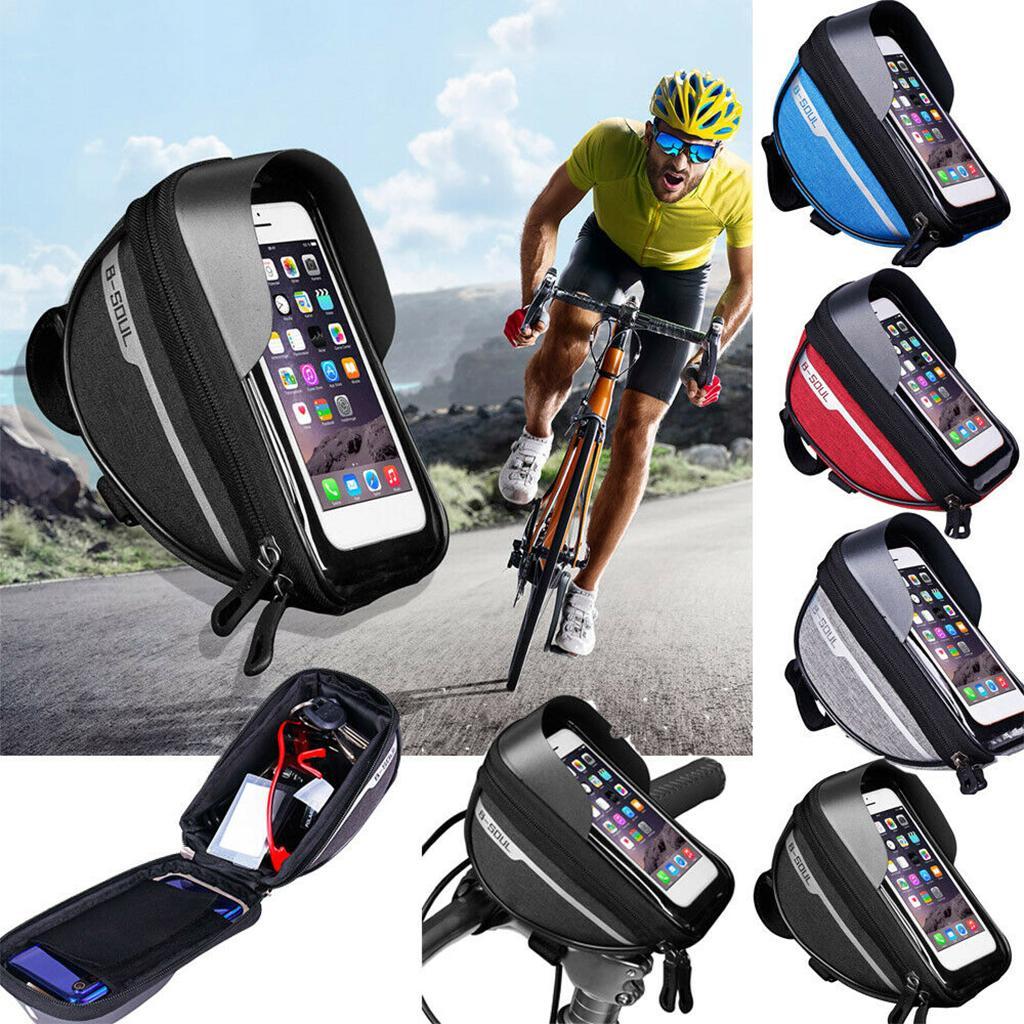 Front Frame Bag Cycling Bike Waterproof Phone Holder Case Pack Red