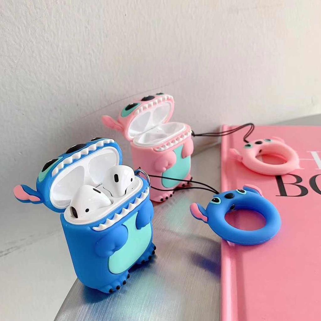 Vỏ Bảo Vệ Tai Nghe, Sillicone Dẻo Chống Bám Bẩn, Va Đập Stitch Dành Cho Airpod