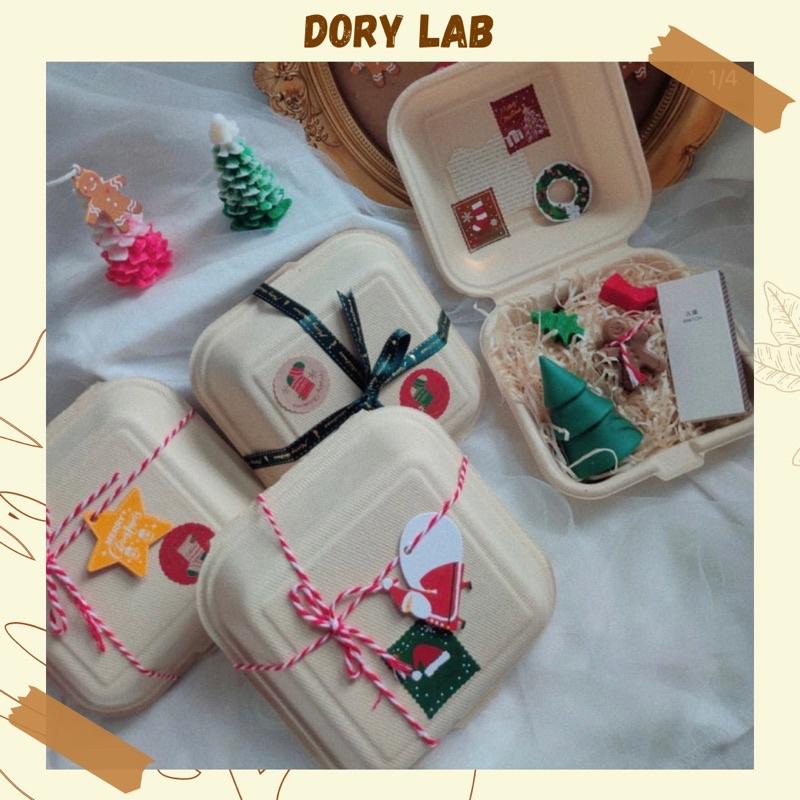 Combo Nến Giáng Sinh 2 Món Cây Thông và Bánh Gừng Kèm Hộp Quà Bã Mía - Dory Lab