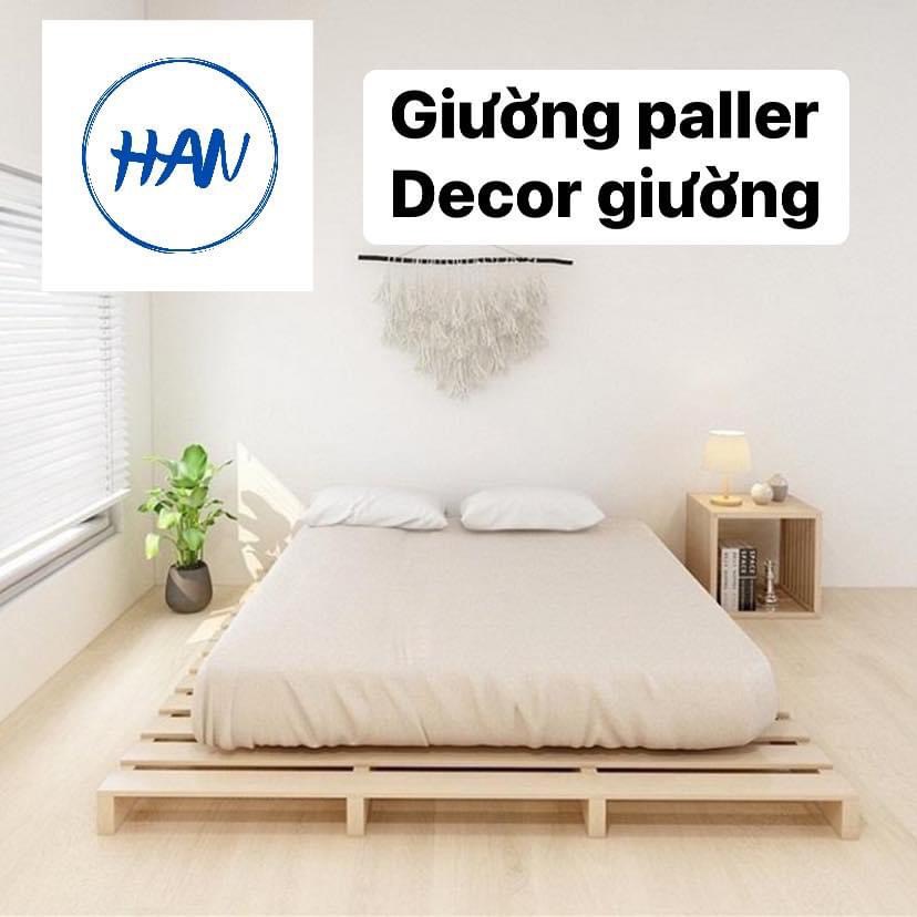 GIƯỜNG PALLET GỖ THÔNG 4 TẤM DECOR NHÀ CỬA