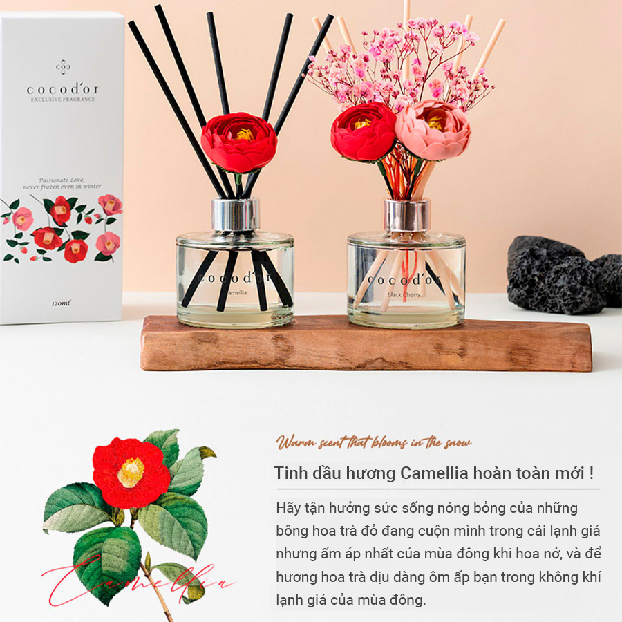 Tinh dầu tán hương COCOD’OR CAMELIA DIFFUSER 120ml