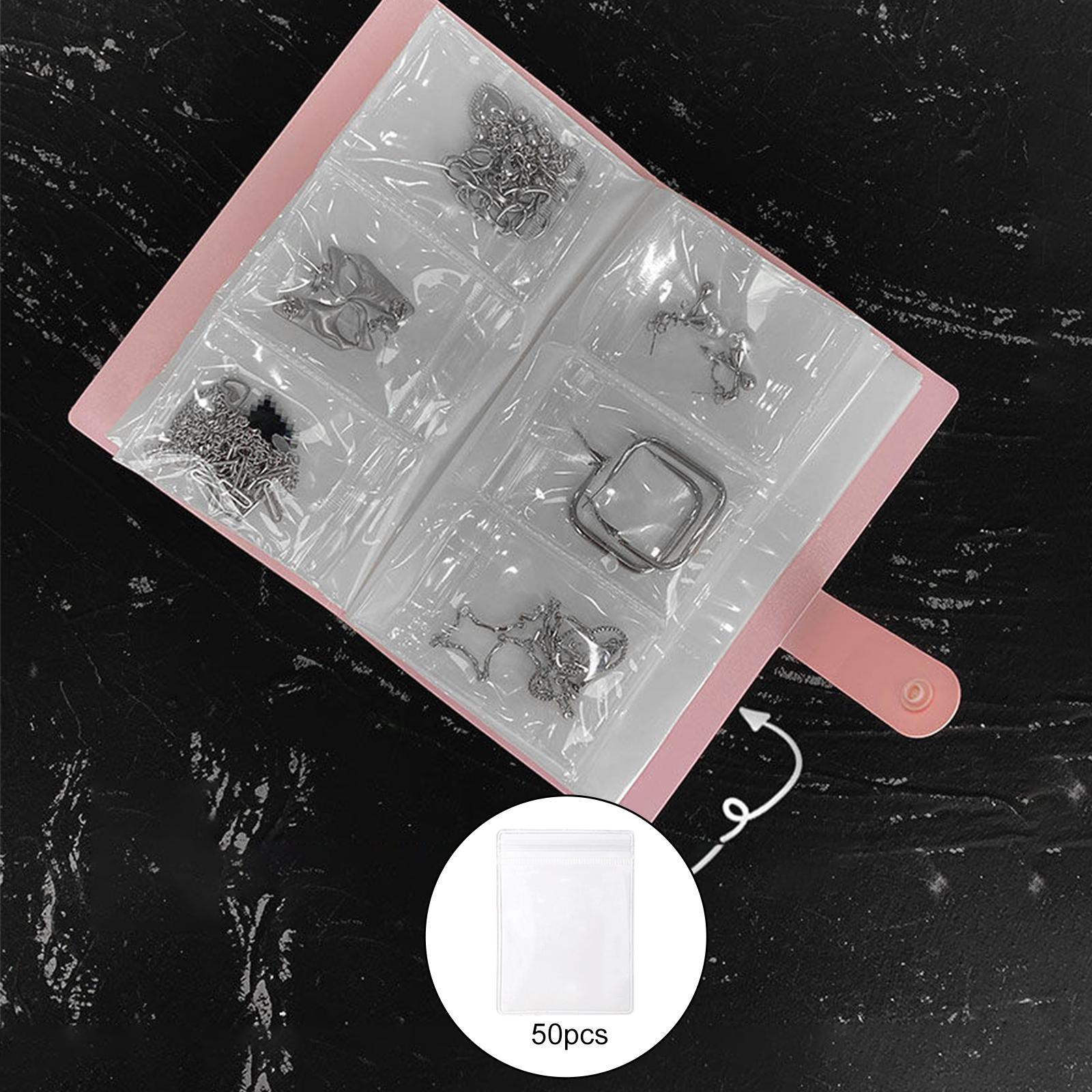 50Pcs Jewelry Bag Reusable Waterproof Earrings Packing Pouch for Necklace