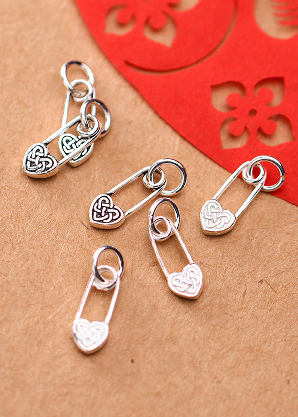 Combo 3 cái charm bạc hình ổ khóa may mắn treo - Ngọc Quý Gemstones