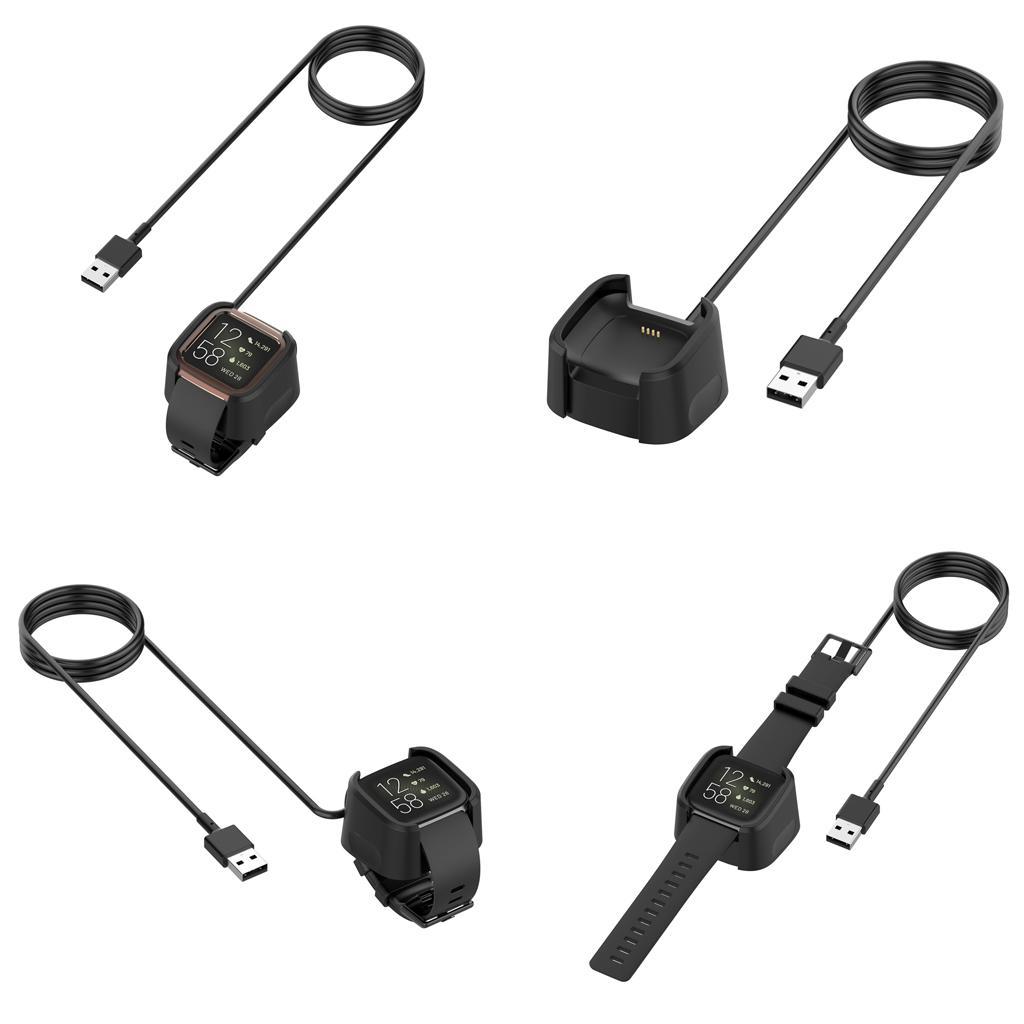 For Versa 2 USB Charging Cable Power Charger Dock Cradle 100cm Black