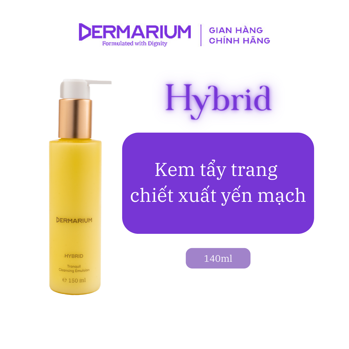 Kem Tẩy Trang Dermarium Hybrid Cleanser 140ml