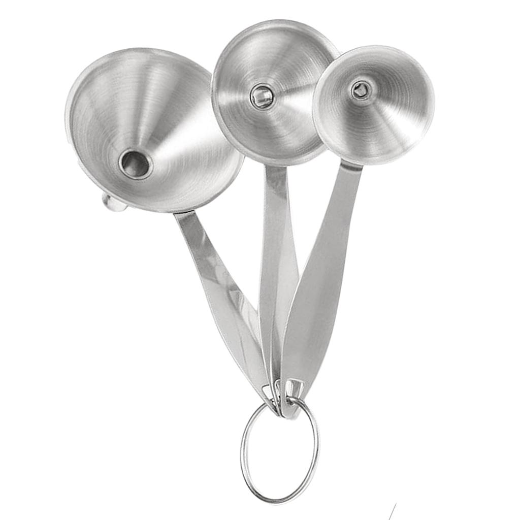 Funnel Set with Long Handles Stainless Steel Set of 3 for Home Kitchen