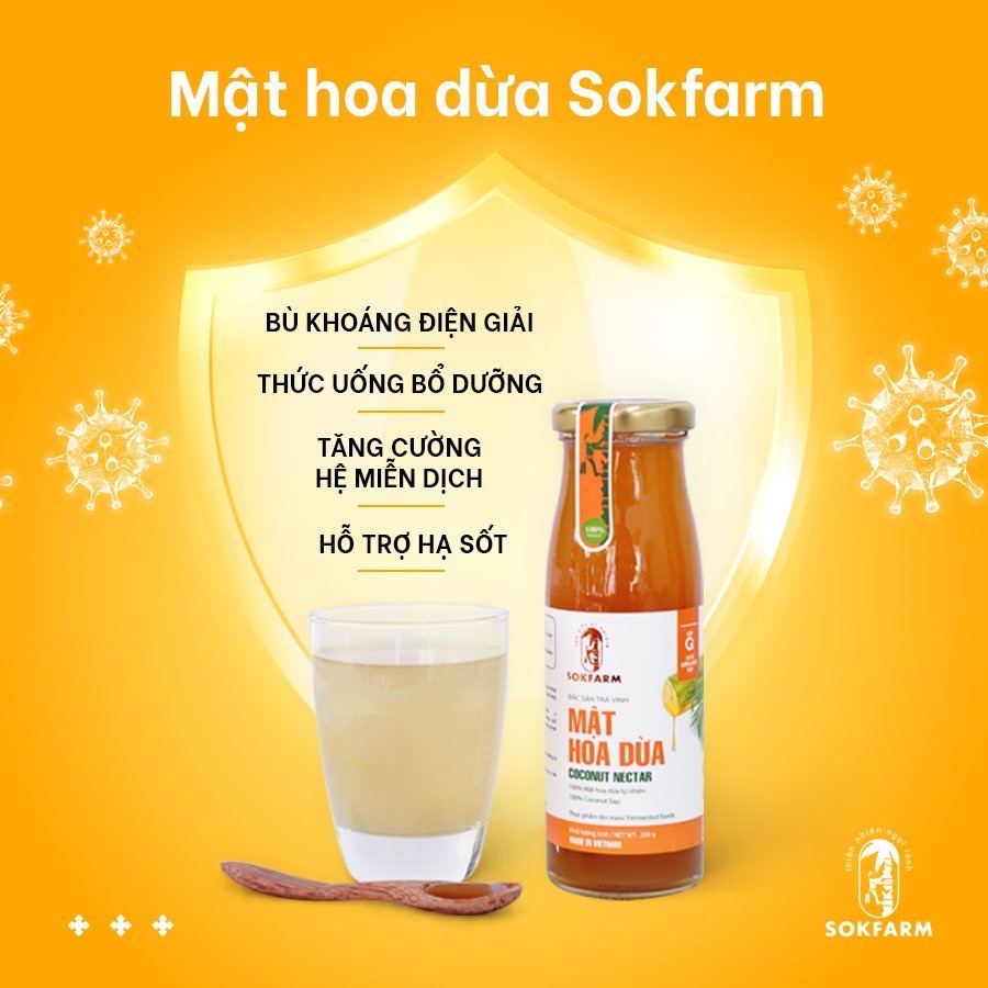 COMBO 2 CHAI MẬT HOA DỪA - SOKFRAM- 500ml - 100% MẬT HOA DỪA NGUYÊN CHẤT