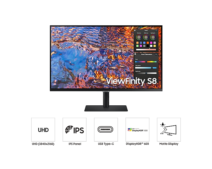 Màn hình Samsung ViewFinity S8 UHD S80BP LS32B800PXEXXV (32&quot;/4K/IPS/60Hz/5ms) - Hàng Chính Hãng