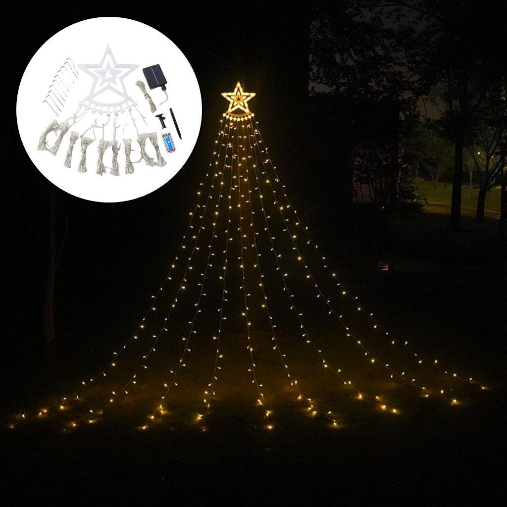 String Lights Solar 350 LED Lamp Raindrop String for Party Wedding Yard Warm