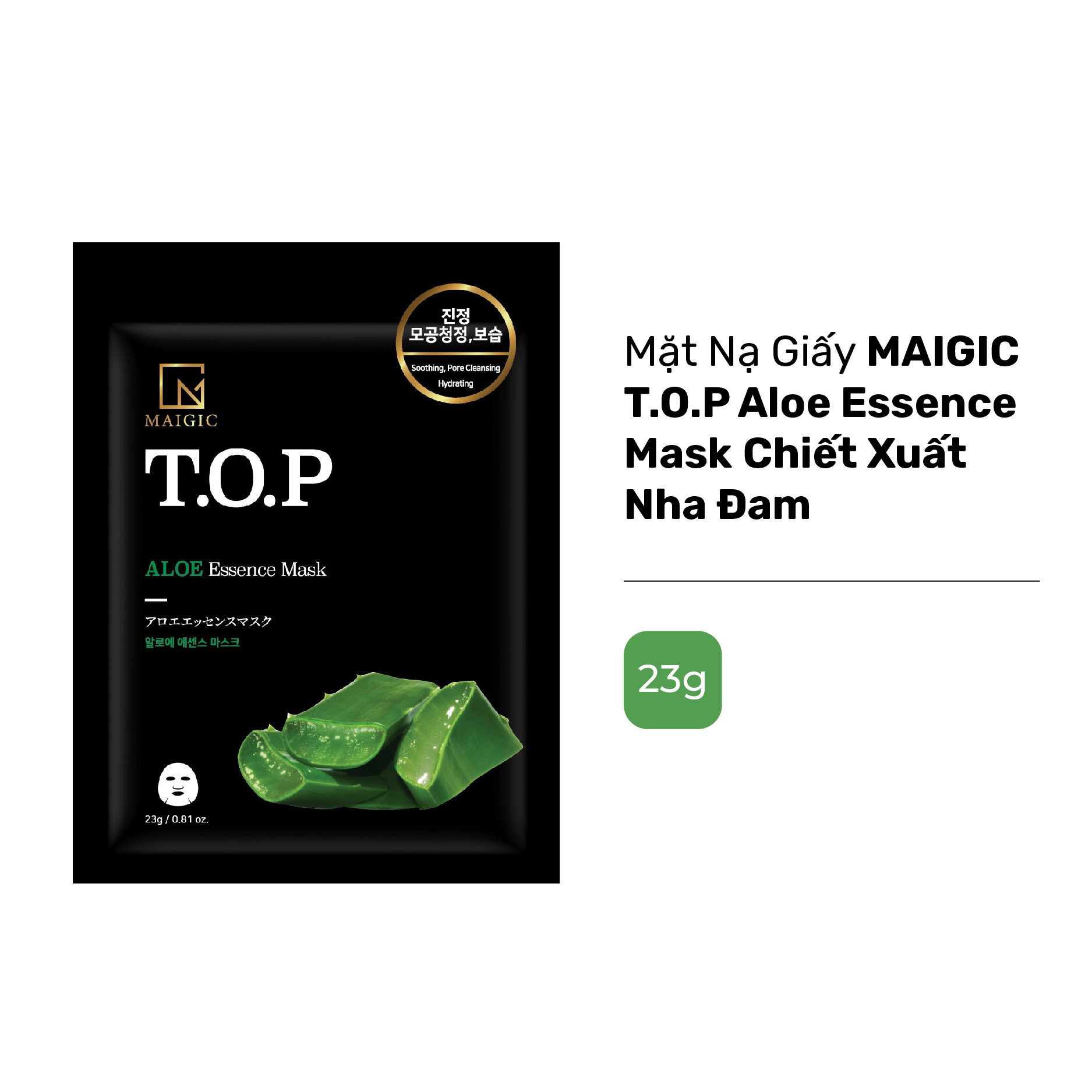 Mặt Nạ Giấy MAIGIC T.O.P Aloe Essence Mask Chiết Xuất Nha Đam 23g