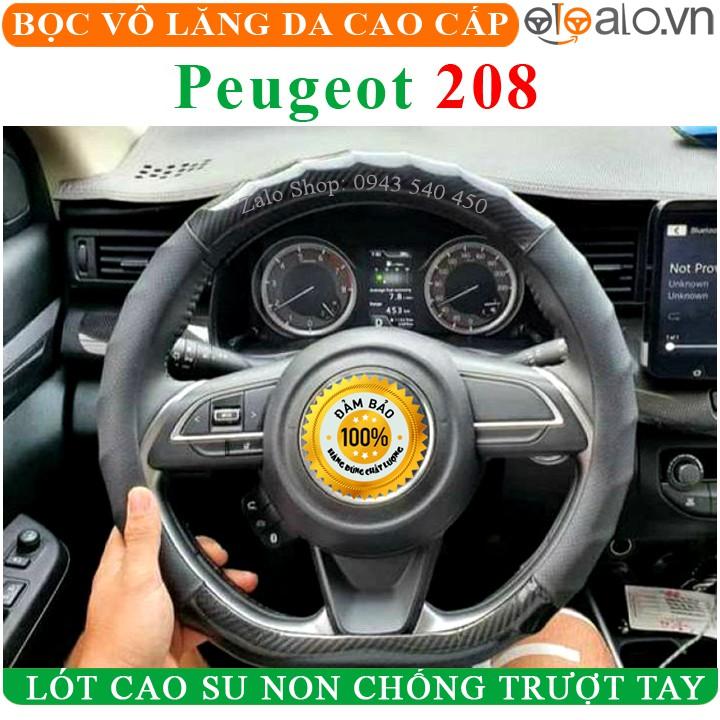Bọc Vô Lăng Da Xe Peugeot 208 Lót Cao Su Non Cao Cấp Chống Trượt Tay