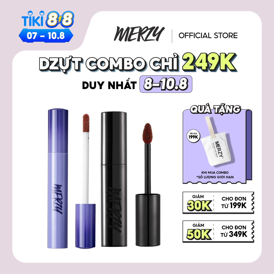 Combo Son Kem Lì Merzy Soft Touch Lip Tint 3g + Son Kem Lì Merzy Noir In The Mellow Tint 4g