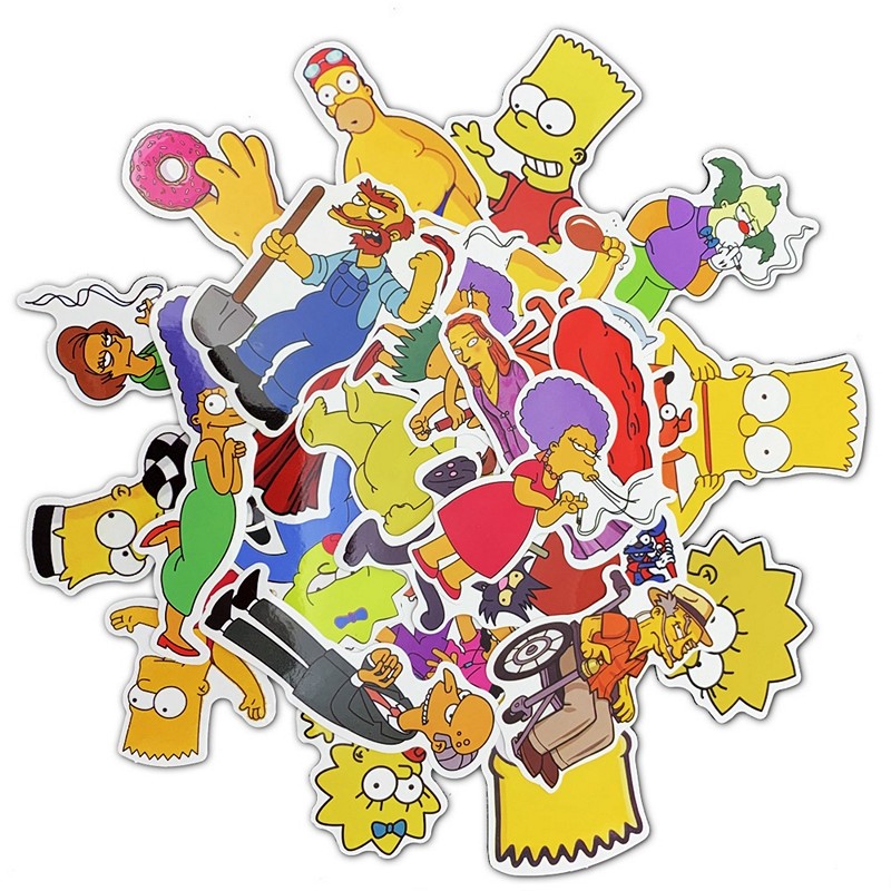 Bộ 50 miếng Sticker hình dán Simpson