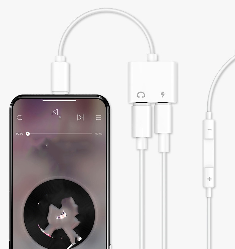 Cáp chuyển đổi tai nghe 2 đầu vừa sạc vừa nghe iphone ipad - jack chuyển đổi tai nghe từ light.ning sang 2 cổng