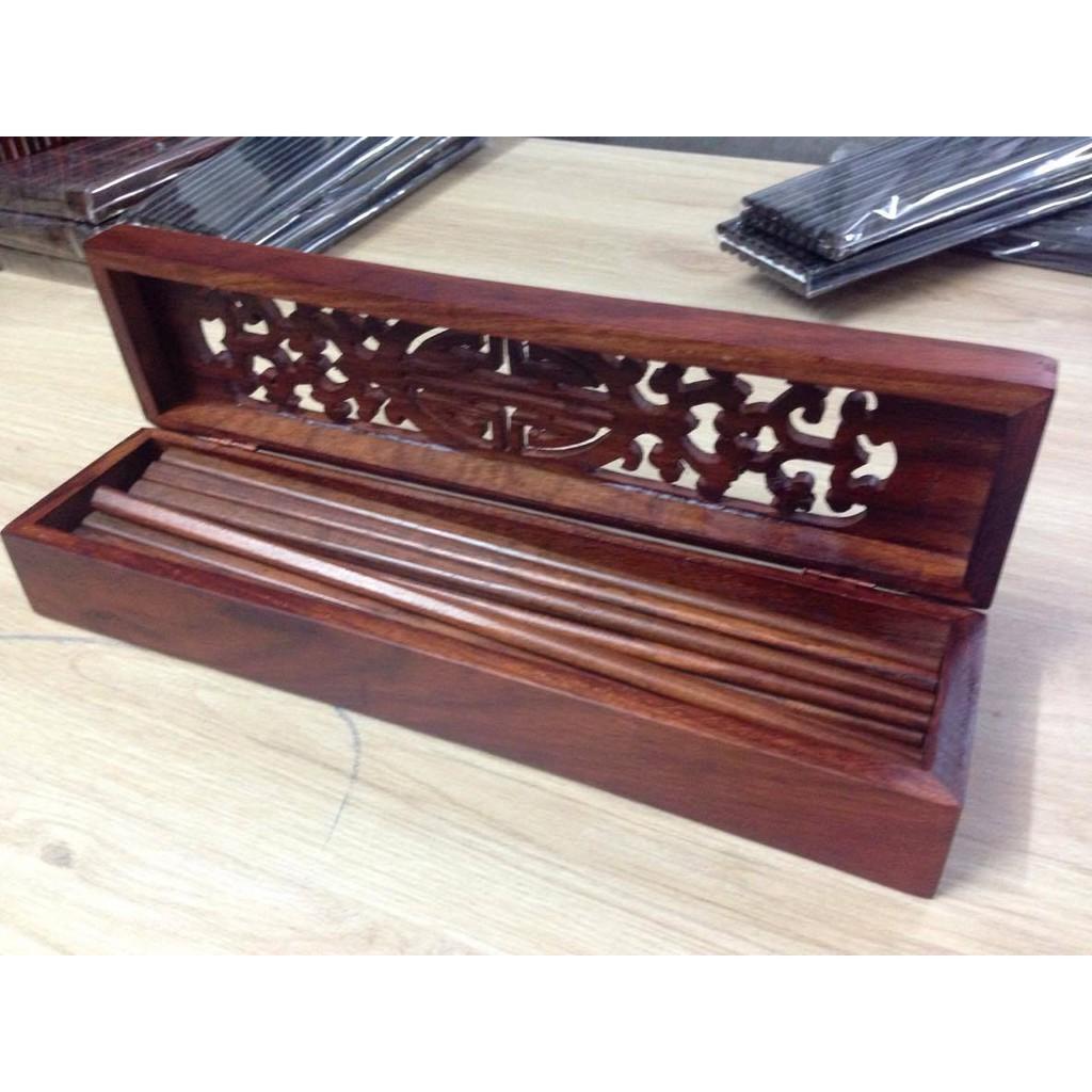 Bộ đũa ăn gỗ trắc đỏ đẹp và sang trọng