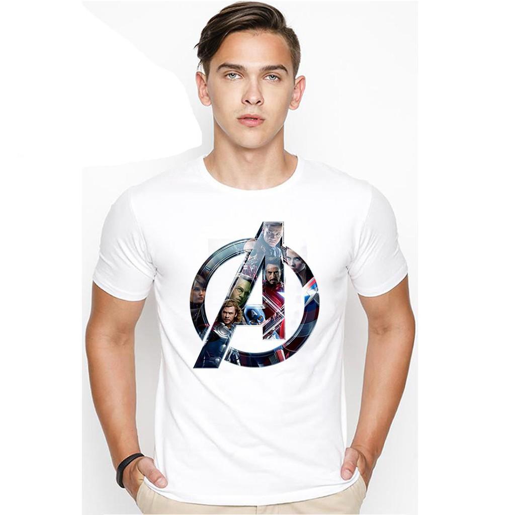 Áo thun nam in hình biệt đội siêu anh hùng vải dày mịn