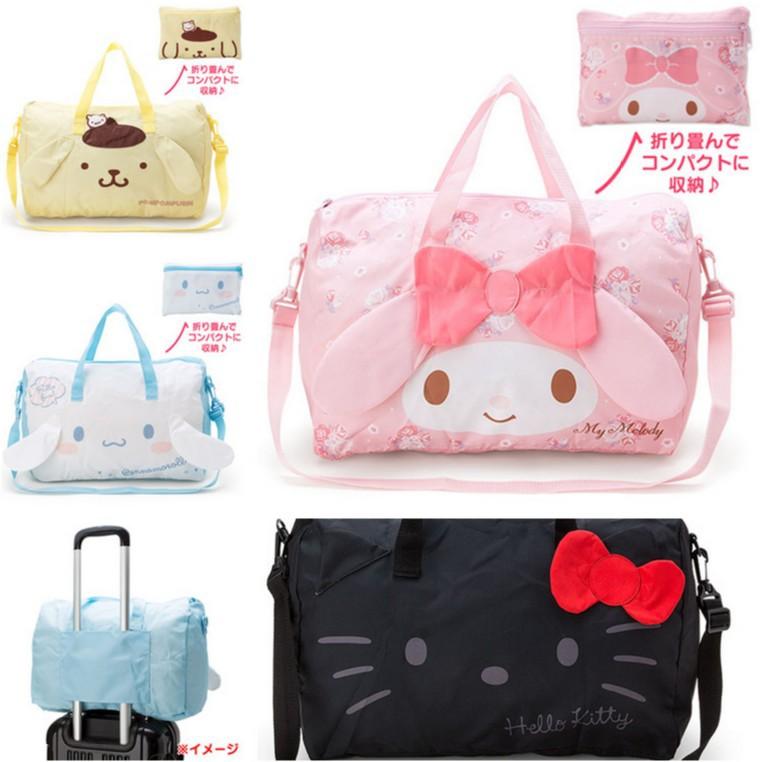 Sanrio Hello Kitty Túi Đeo Vai Dễ Thương Gấp Duffel Túi Chống Nước Túi Xe Đẩy Du Lịch Lớn Dung Tích Túi Bảo Quản