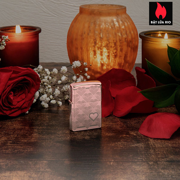 Bật Lửa Zippo Zippo 49811 – Zippo Heart Design High Polish Rose Gold