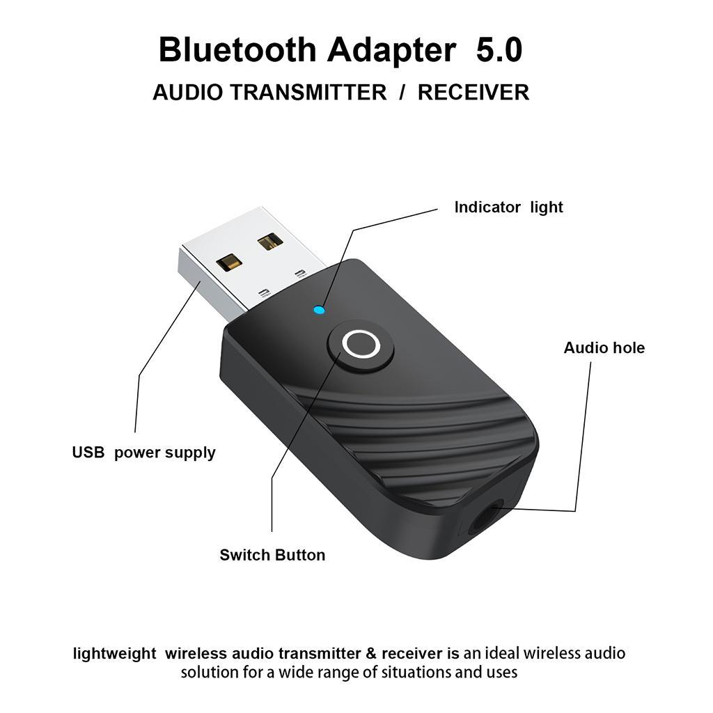 USB Bluetooth 5.0 Receiver Adapter 3.5mm   AUX For TV  AUX Speaker