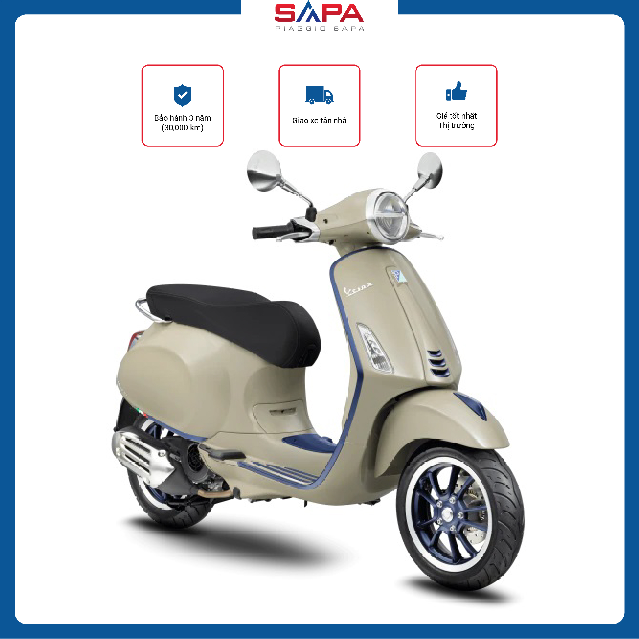 Xe Tay Ga Vespa Primavera S 125 Màu Be Beige Avvolgente