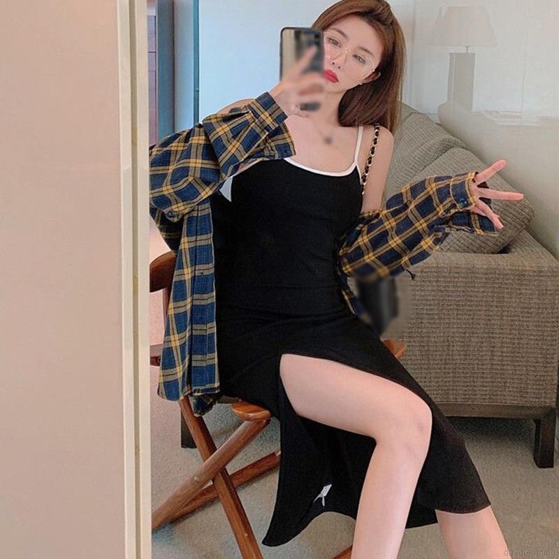 Đầm Sát Nách Hở Lưng Xẻ Tà Quyến Rũ Cho Nữ