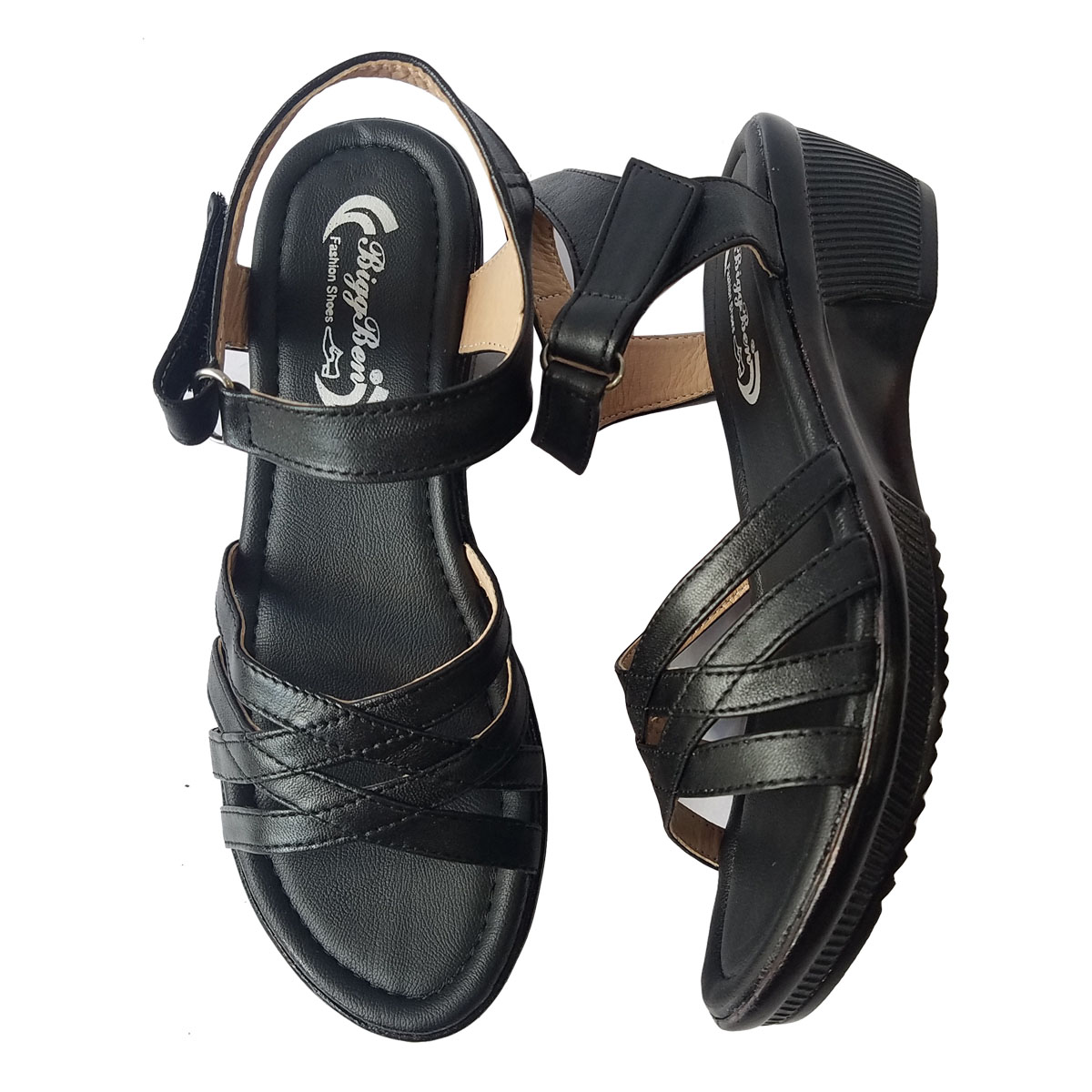 Giày Sandal Nữ Đế Xuồng BIGGBEN Da Bò Thật SDN38 - 38