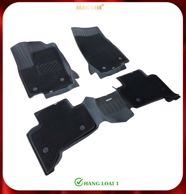 Thảm lót sàn ô tô 2 lớp cao cấp dành cho xe LEXUS GX550 2024 (sd3) nhãn hiệu Macsim chất liệu TPE màu đen