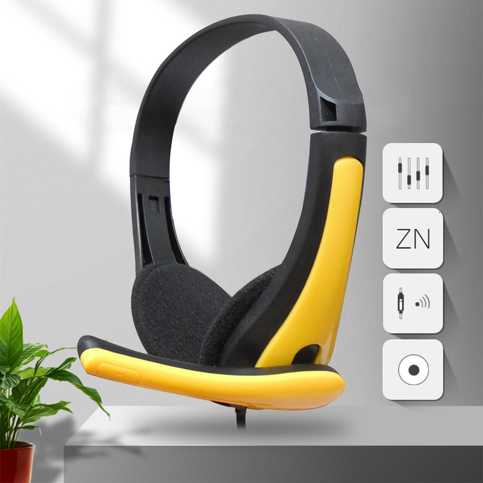 Wired Headphones 3.5mm Audio Cable Music Over Ear Headset for Cellphones Kids Online Class