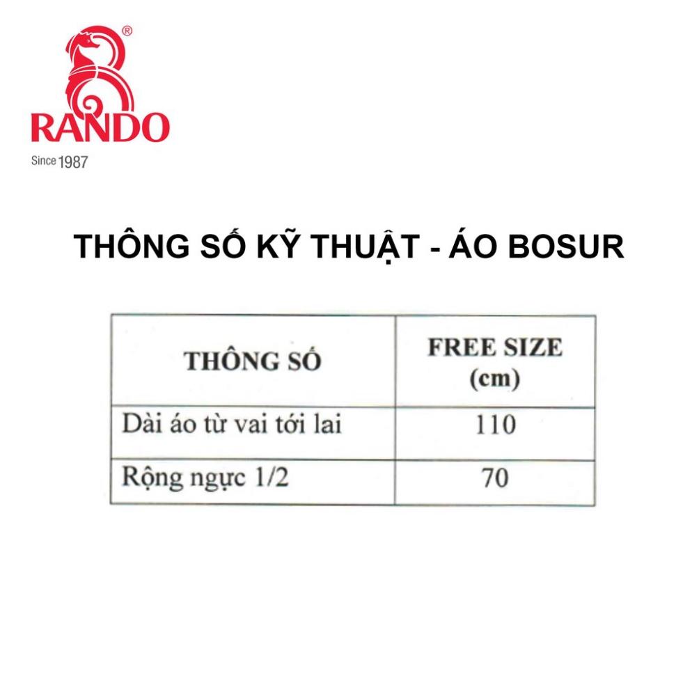 Áo Mưa Bít Dây Kéo BOSUR GIÁ SỈ, Chính Hãng RANDO, Nhựa Cao Cấp Không Thấm Nước, Thời Trang Dành Cho 1 Người