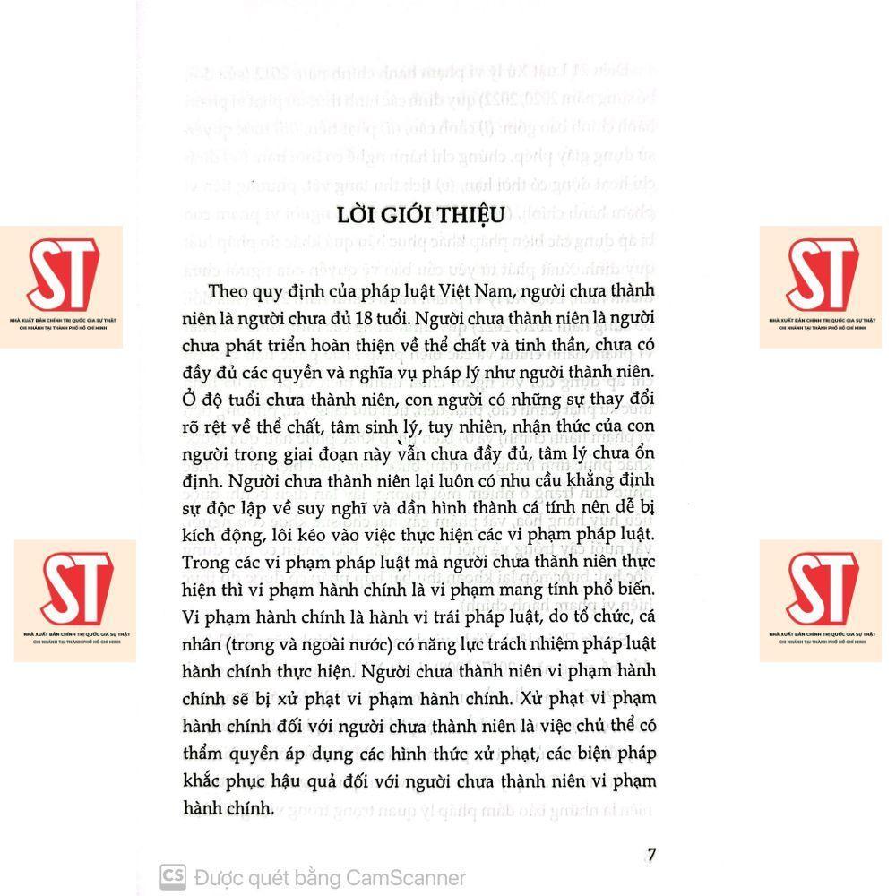 Sách - Xử Phạt Vi Phạm Hành Chính Đối Với Người Chưa Thành Niên - Thực Trạng Và Hướng Hoàn Thiện - NXB Chính Trị Quốc Gia