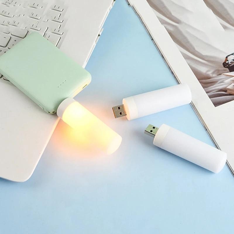 Đèn LED USB Mini Hình Ngọn Lửa Di Động Ánh Sáng Ban Đêm Đa Ứng Dụng