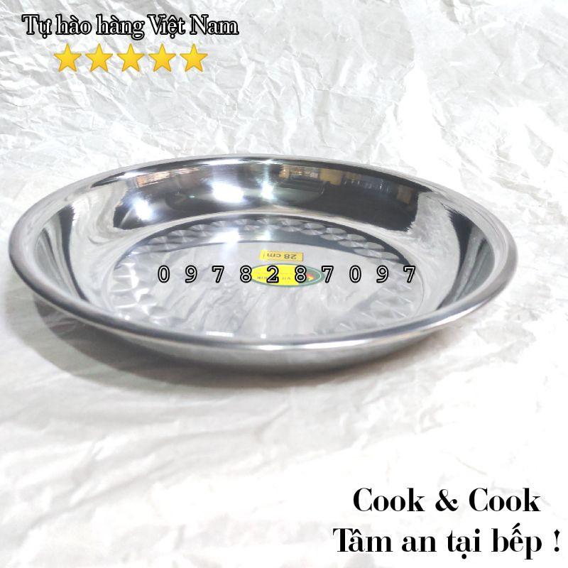 khay tròn inox, mâm tròn inox đủ size 20, 22, 24, 26, 28, 30 cm đựng hoa quả, thực phẩm