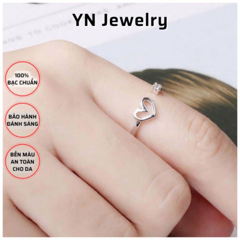 nhẫn tim bạc phối đá YN JEWELRY