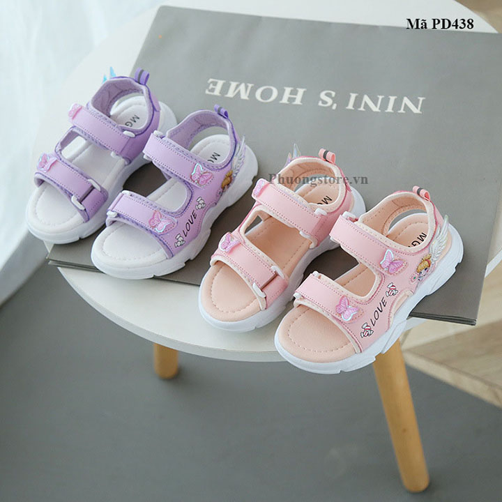 Giày sandal cho bé gái từ 3-10 tuổi họa tiết công chúa PD438