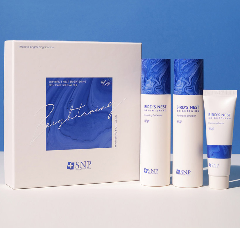 Bộ Dưỡng Trắng Cấp Ẩm Tinh Chất Tổ Yến Cao Cấp SNP Birds Nest Brightening Special Set