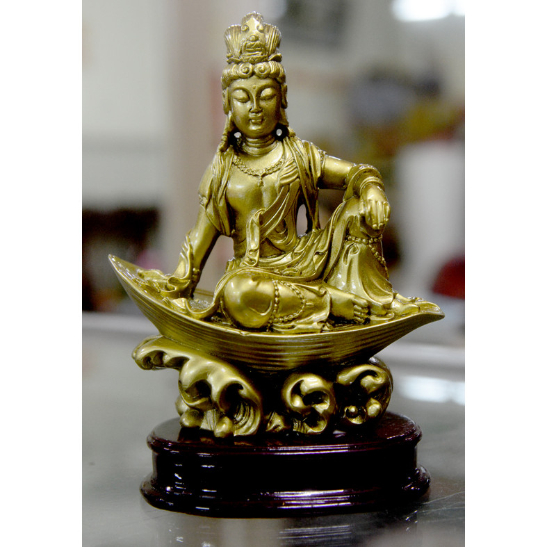 Tượng ngài Quan Thế Âm Bồ Tát ngồi thuyền cao 10cm-Nhiều mẫu
